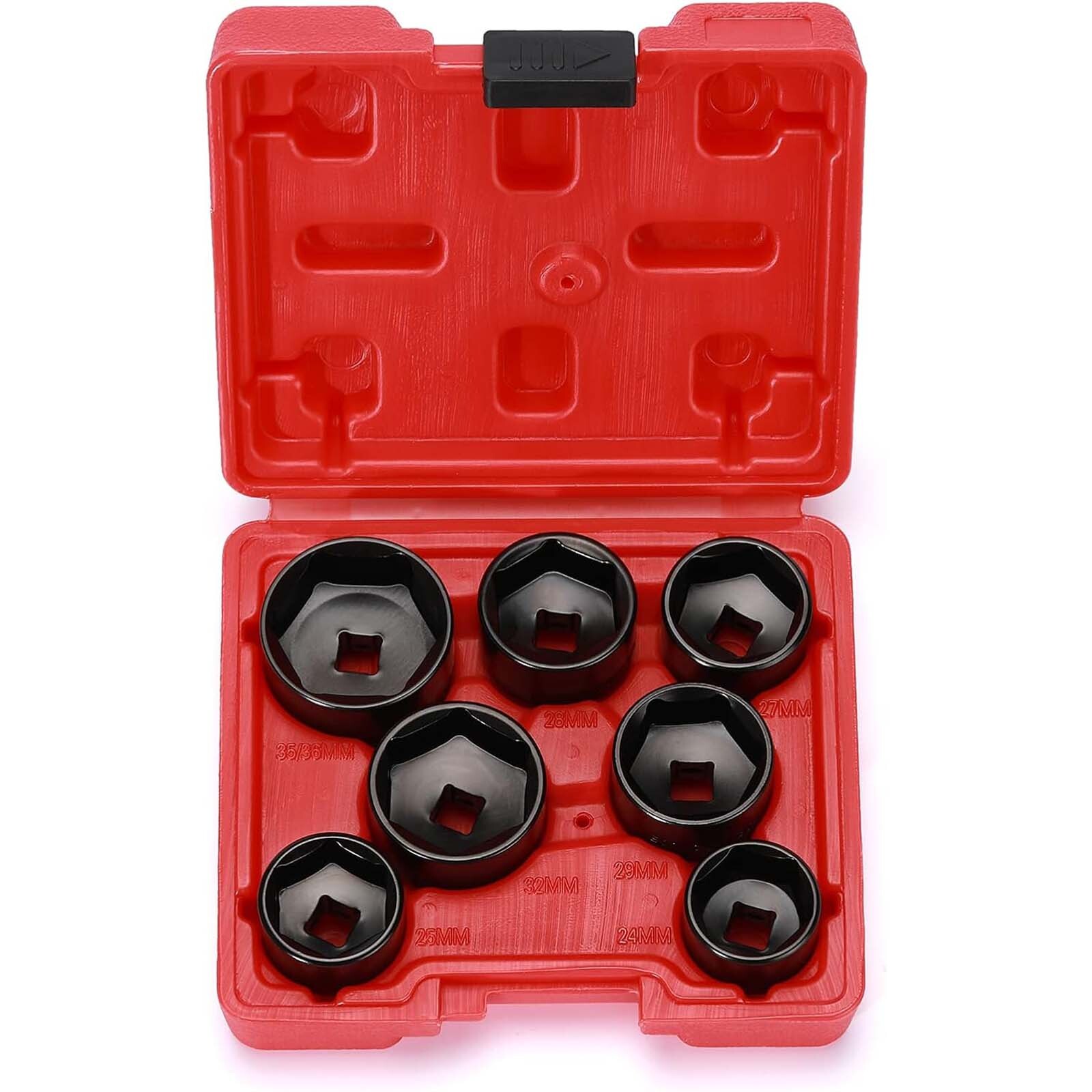 7 Pcs 3/8" Drive Low Profile Oil Filter Socket Set Installer Tool Set 6 Point