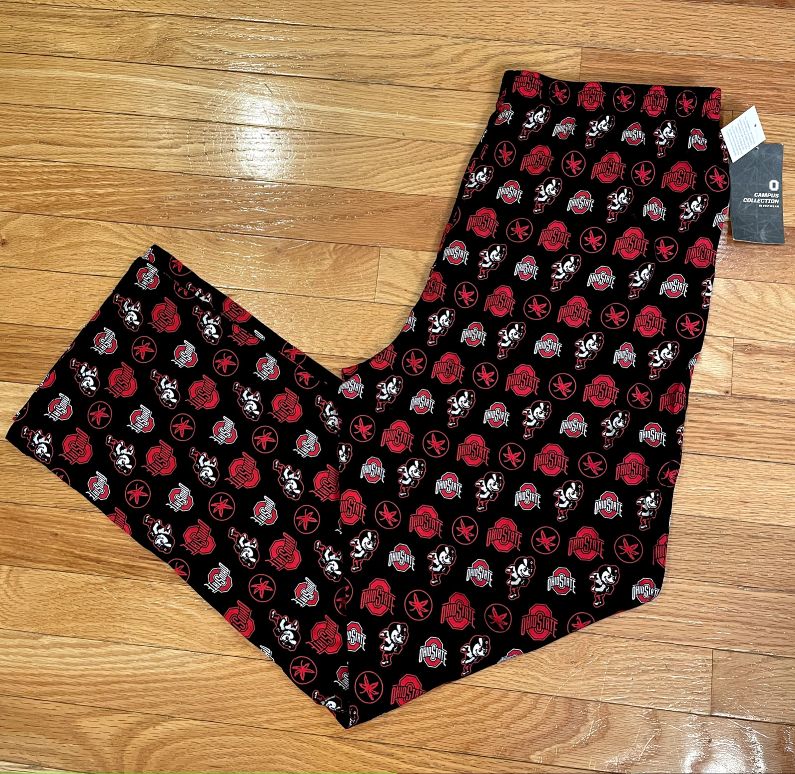New Ohio State OSU Buckeyes Leaf Brutus Black Pajama Pants Mens Size M L XL XXL