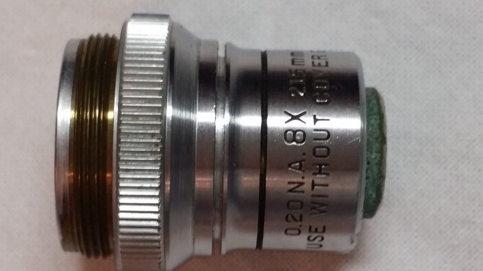 Bausch & Lomb Optic Co .20 NA 8X 215mm Microscope Lens