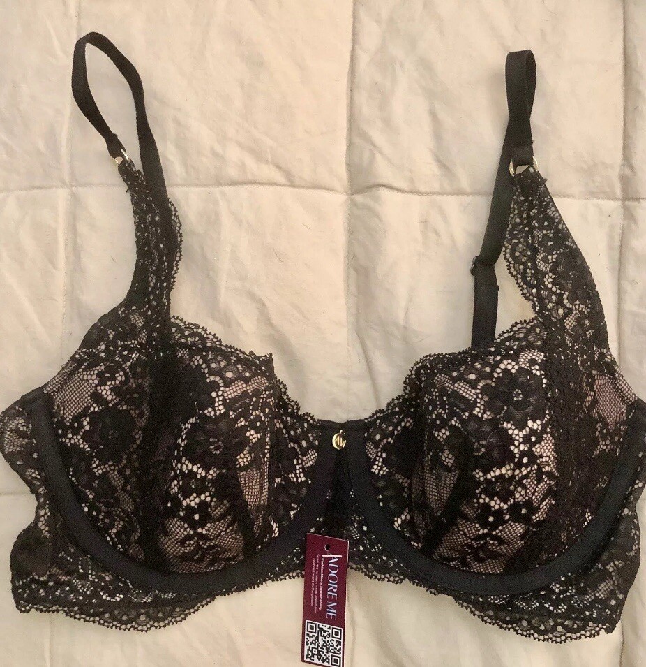 Adore Me Bonnie Contour Jet Black Lace Underwire Bra 32 D (new)