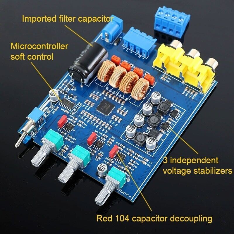 Single 12070 Dual 80W Output Digital Class D Power Amplifier Board MA12070