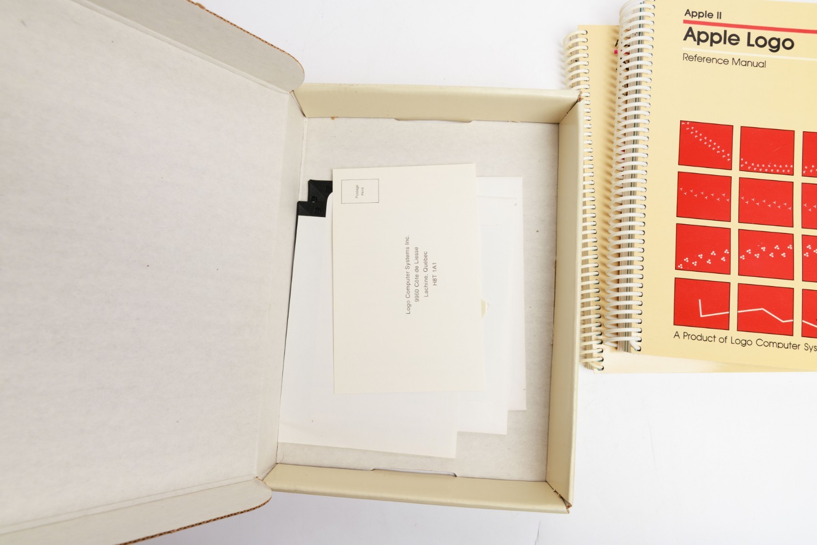 Vintage Apple Logo Diskware D2D0100 5.25” Floppy Disk Software w Manuals & Box