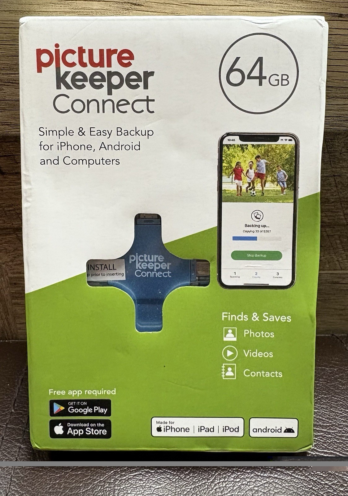 Picture Keeper Connect Back Up iPhone,  Android & Computers 64GB Turquoise NIB