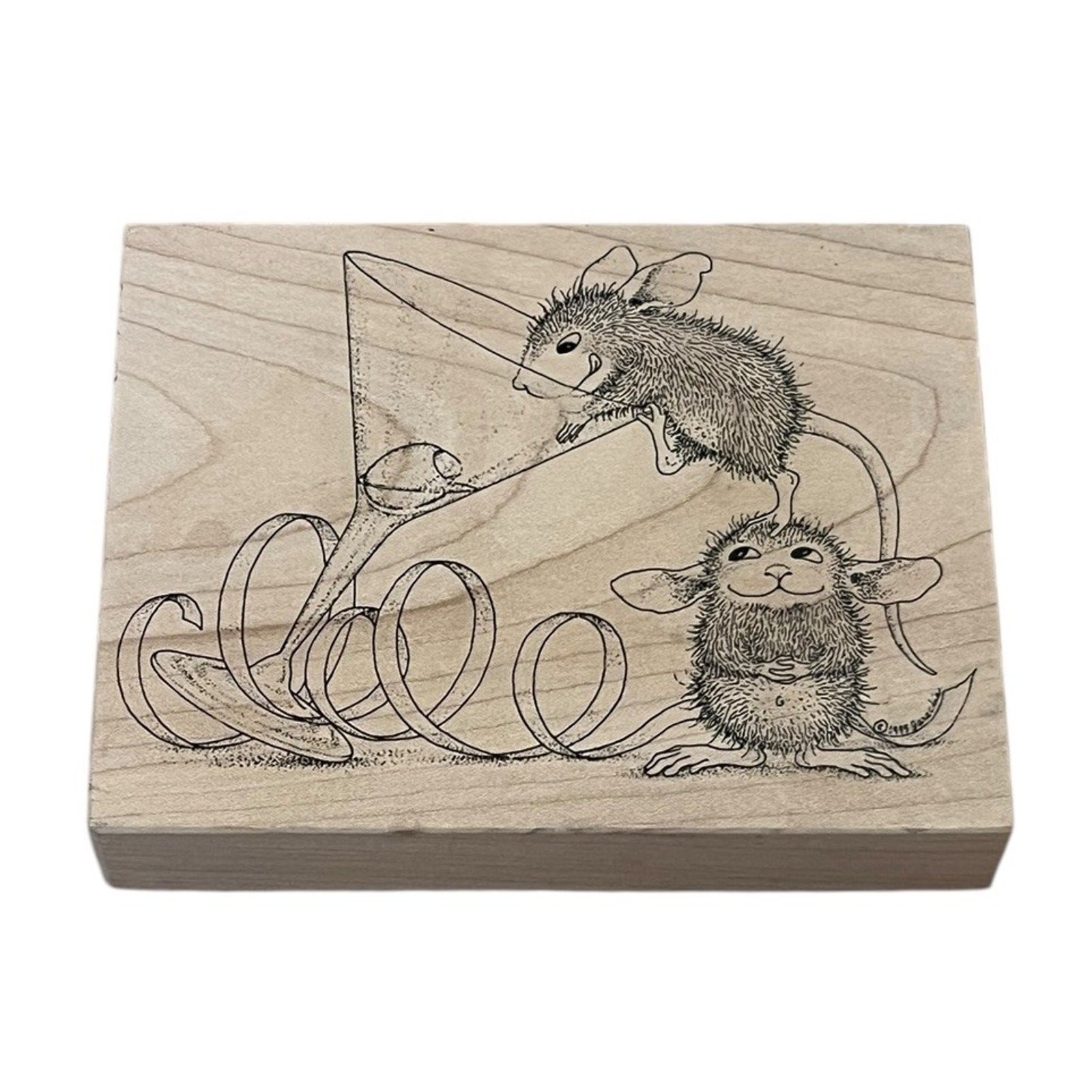 House Mouse OLIVE A PARTY Rubber Stamp Stampa Rosa 234M 2000 Martini Glass Mice