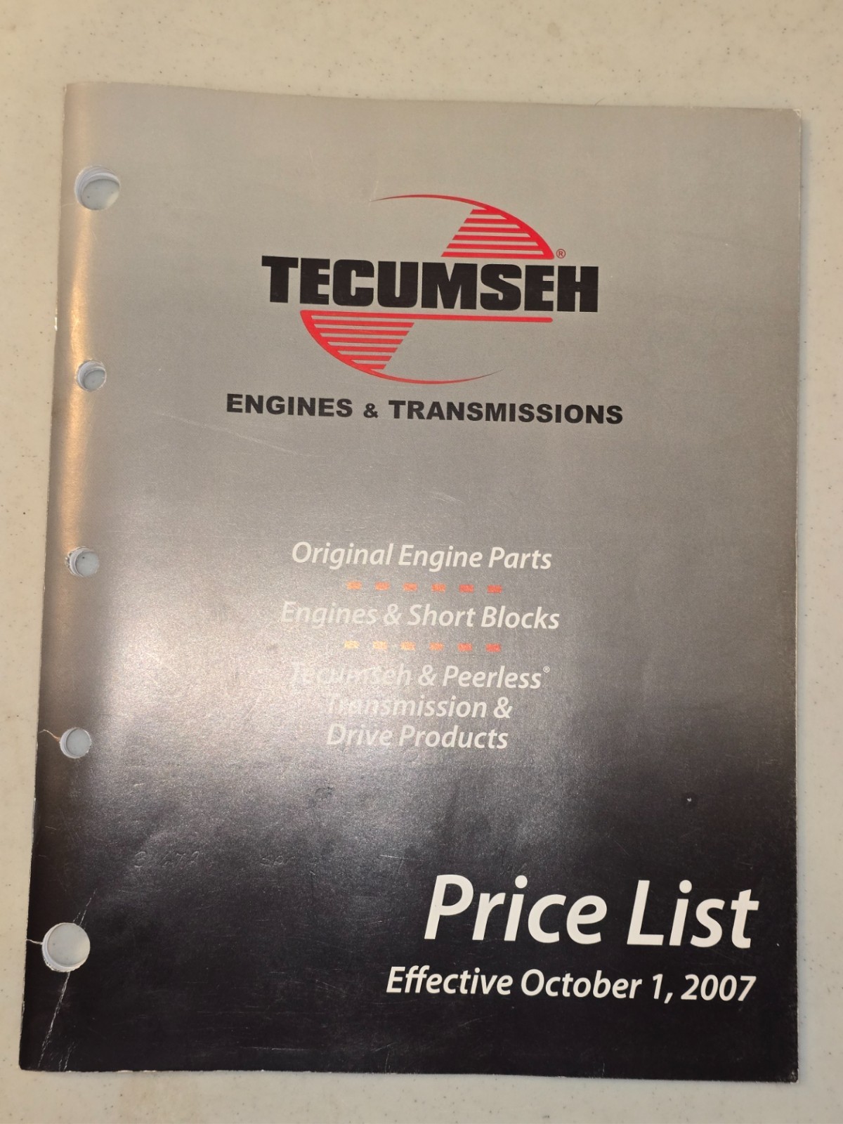 2007 Tecumseh Price List Catalog - FREE SHIPPING W/TRACKING