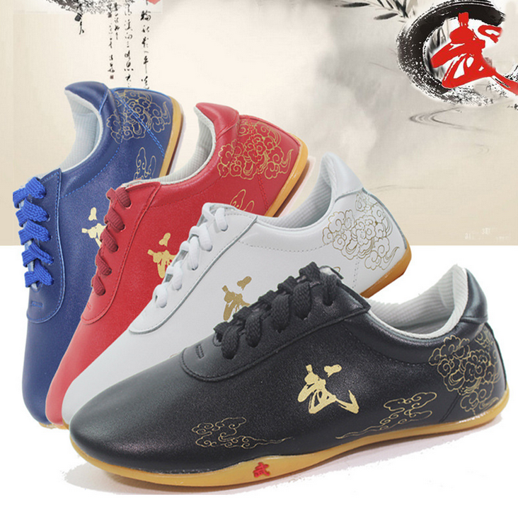 Men and women Tai Chi Wushu Kung Fu Wing Chun training soft leather shoes