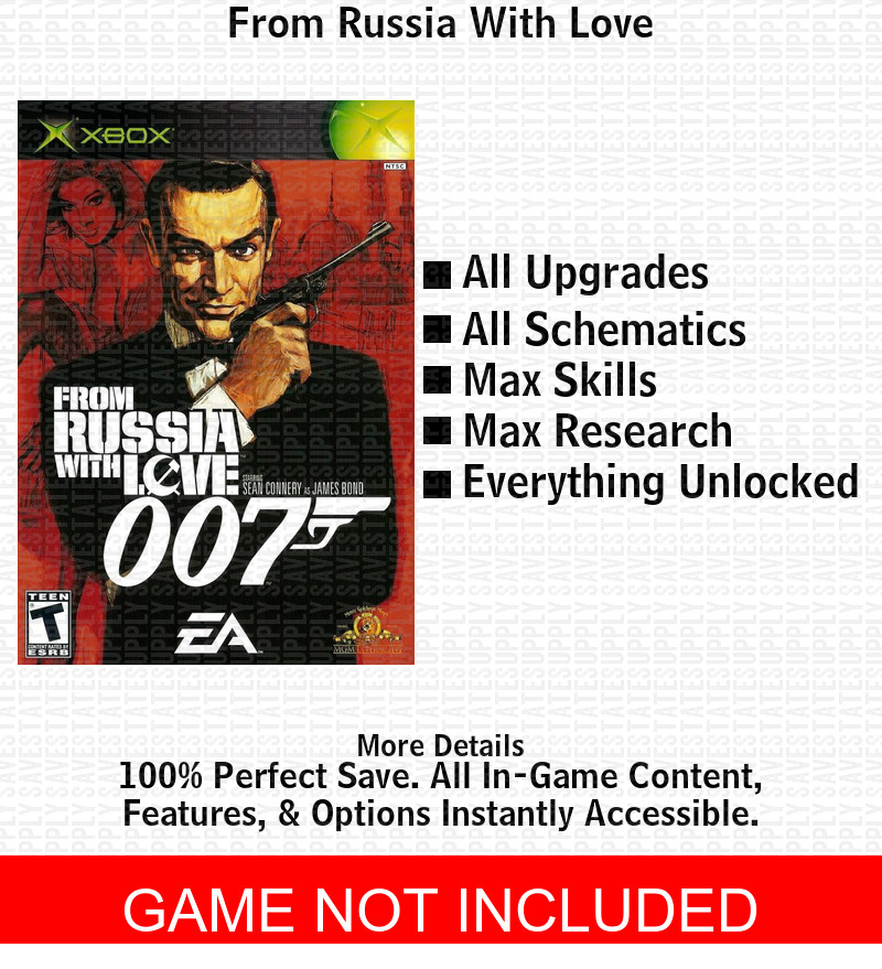 From Russia With Love XBOX USB Save 100% Unlocked