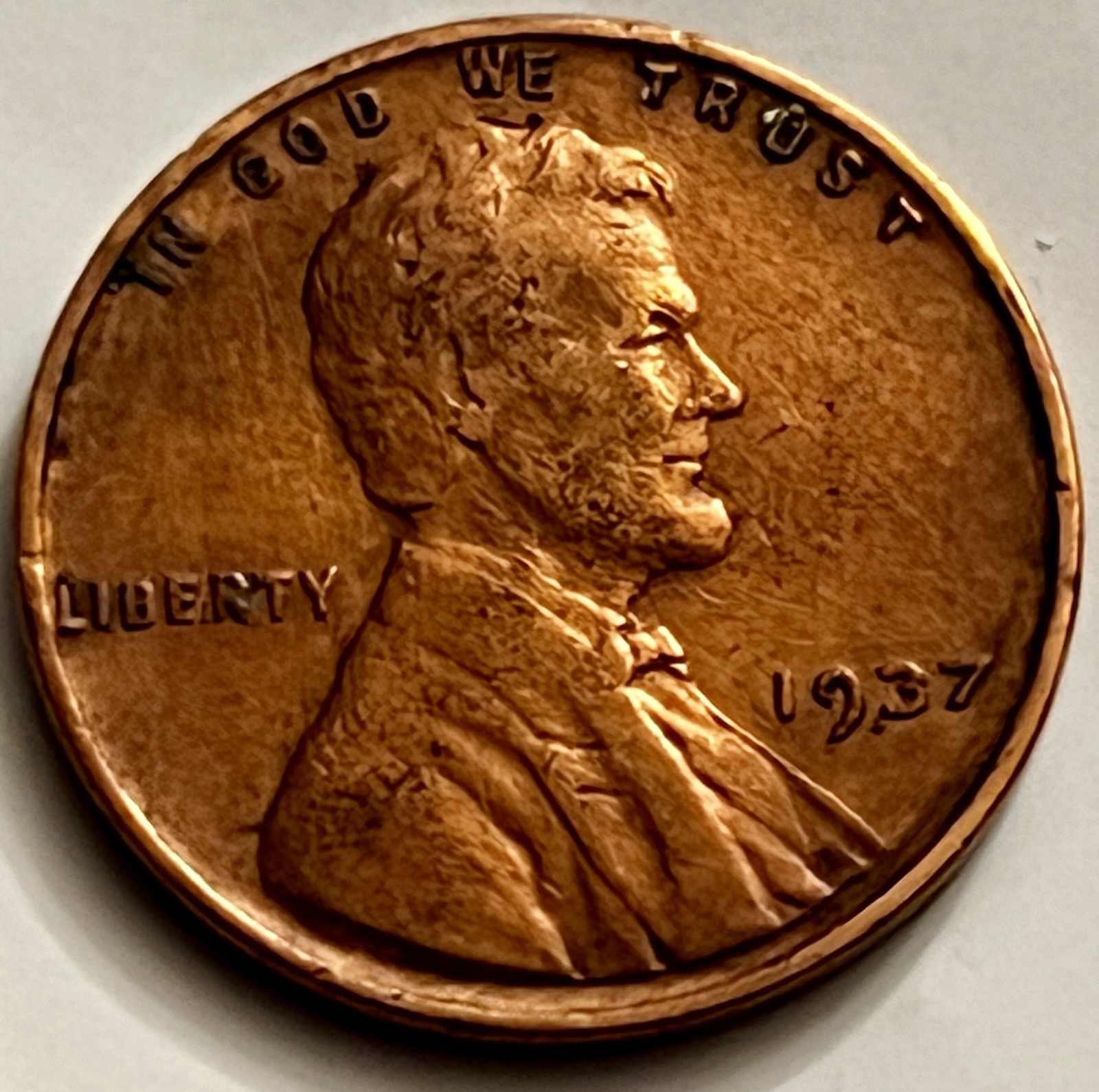 1937 Lincoln Wheat Cent Philadelphia Mint Nice Detail Pre-War Copper Penny BN873