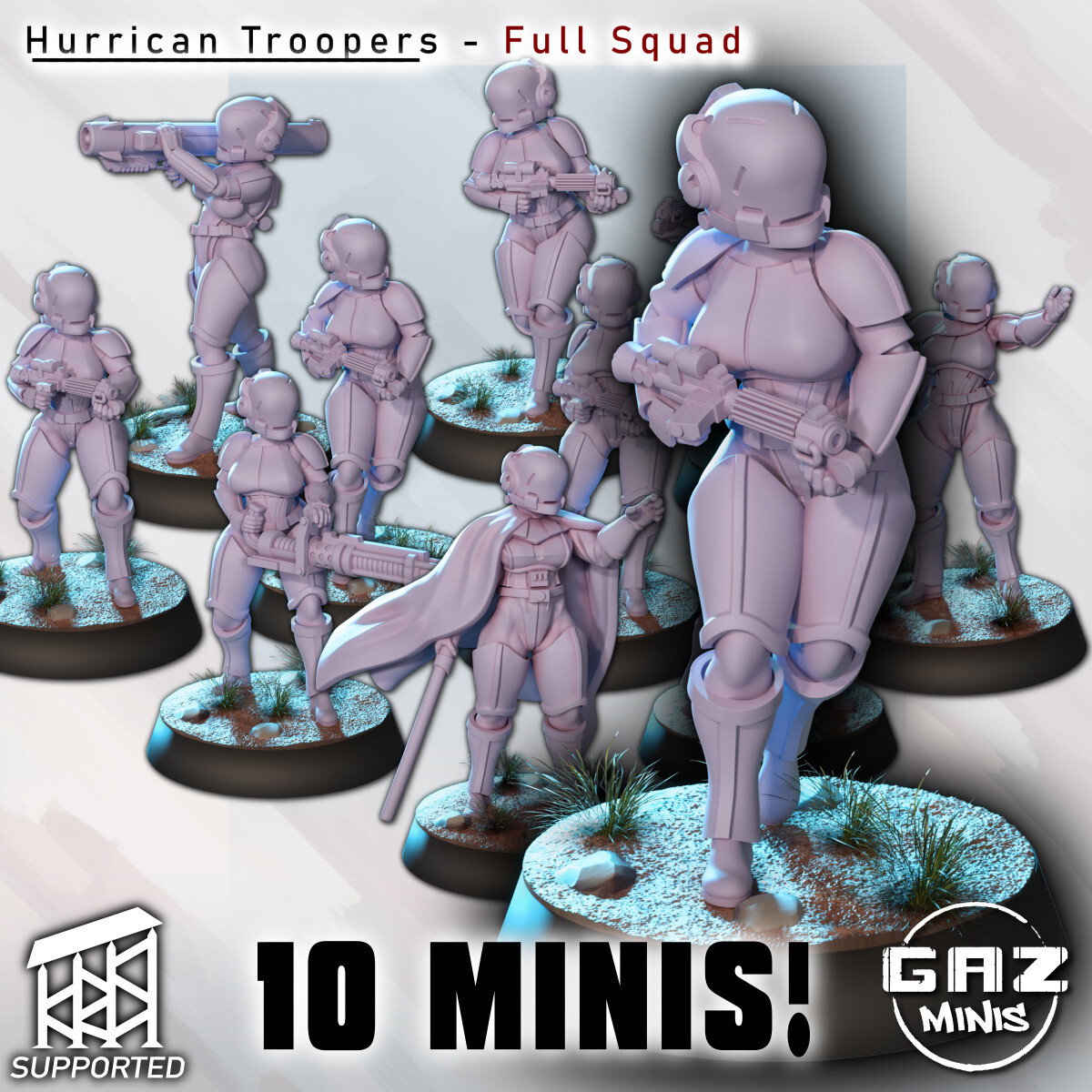 Galactic Miniature Kit 32mm Hurricane Troopers by Gaz Minis