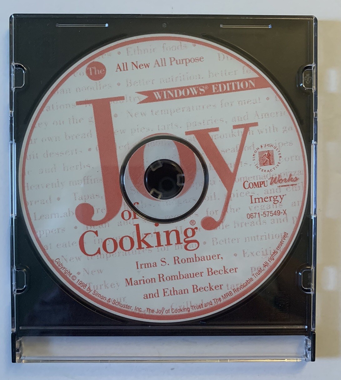 The Joy of Cooking CD-ROM - Instructional Windows Edition  Rombauer and Becker
