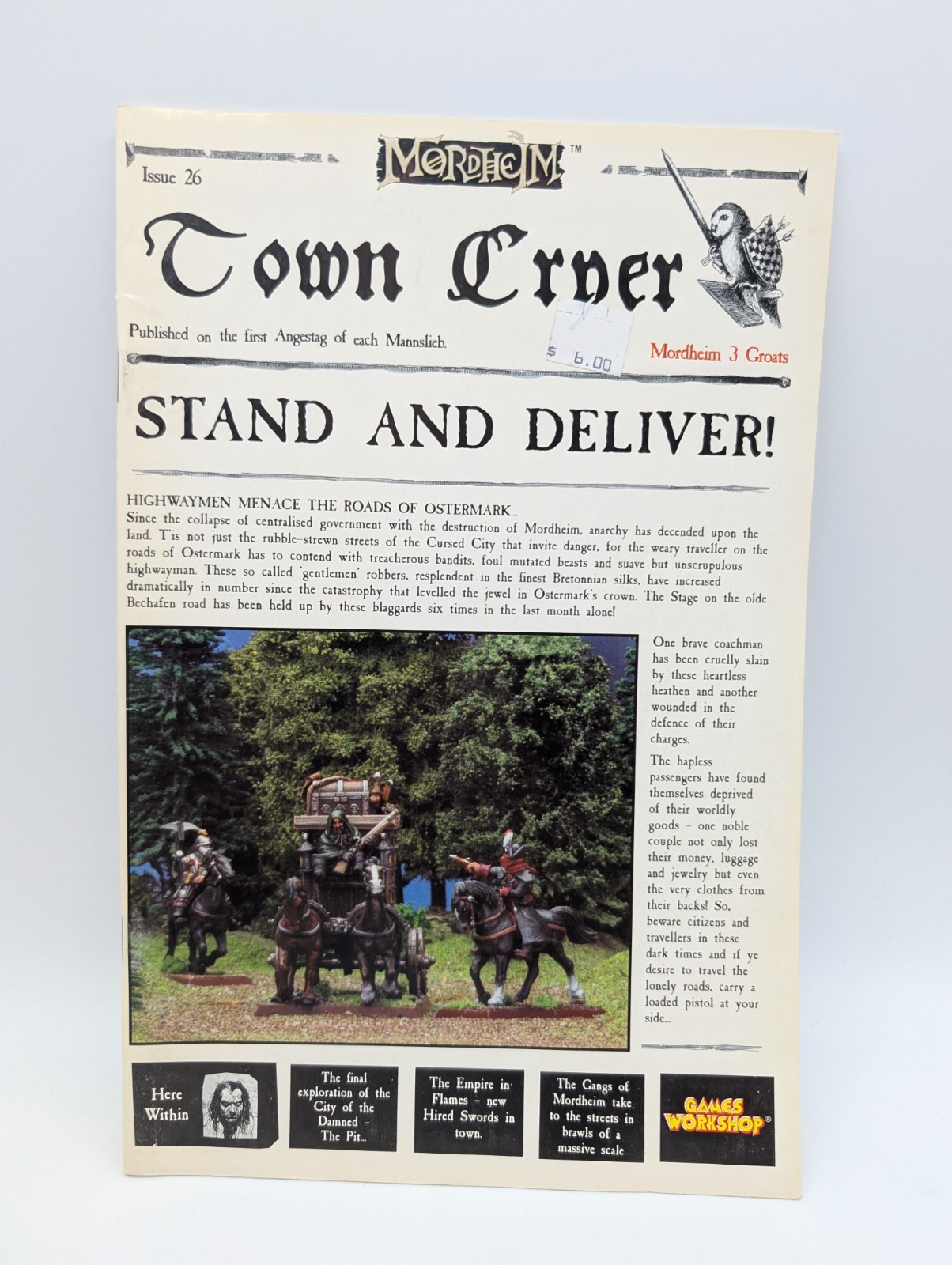 Vintage 2003 Games Workshop Warhammer Fantasy Mordheim Town Cryer Issue 26 EX!
