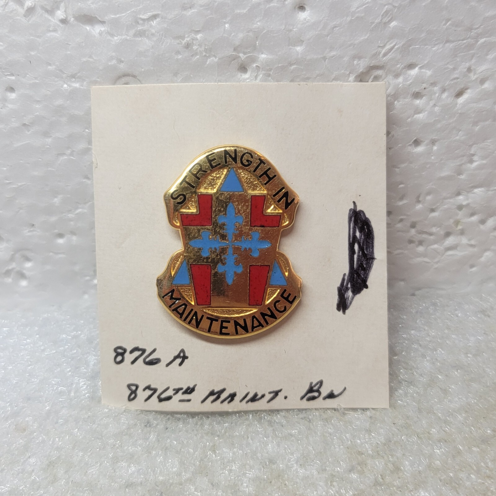Authentic US Army 876th Maintenance Battalion DI DUI Strength In Maintenance NHM
