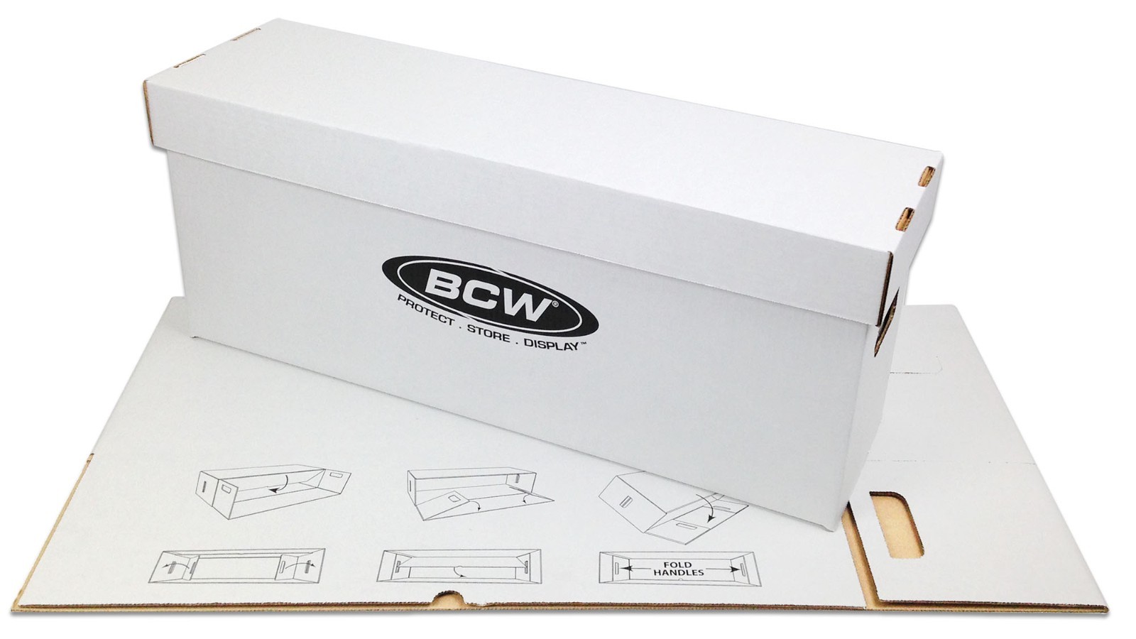 5 Long Comic Book Cardboard Storage Boxes Hold 250-300 Current /Silver + Divider