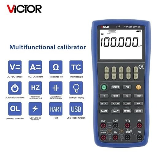 Victor 11+ Process Calibrator thermocouple voltage and current