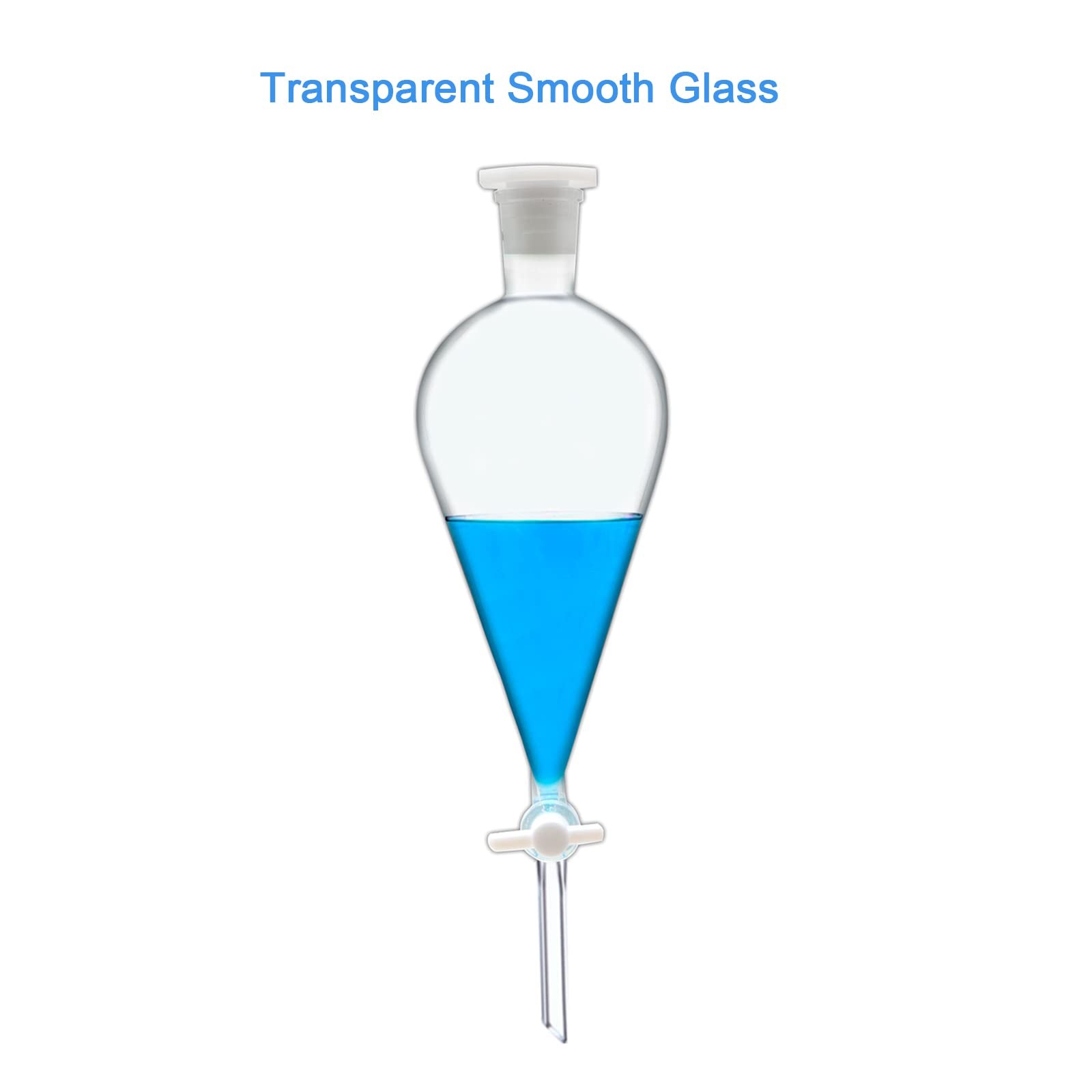 Borosilicate Glass 1000ML Separating Funnel Heavy Wall Conical 1000mL