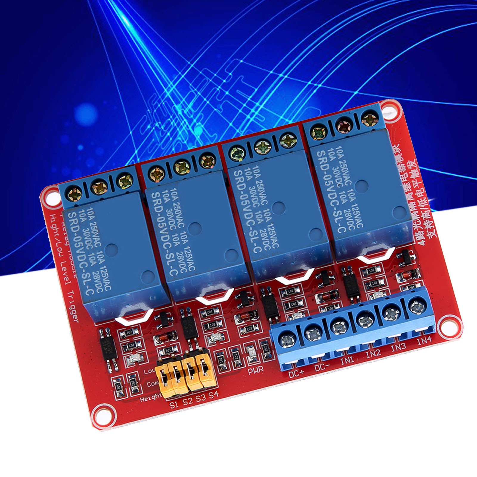 4 Channel Optocoupler Relay Module Board Stable Performance For Projects