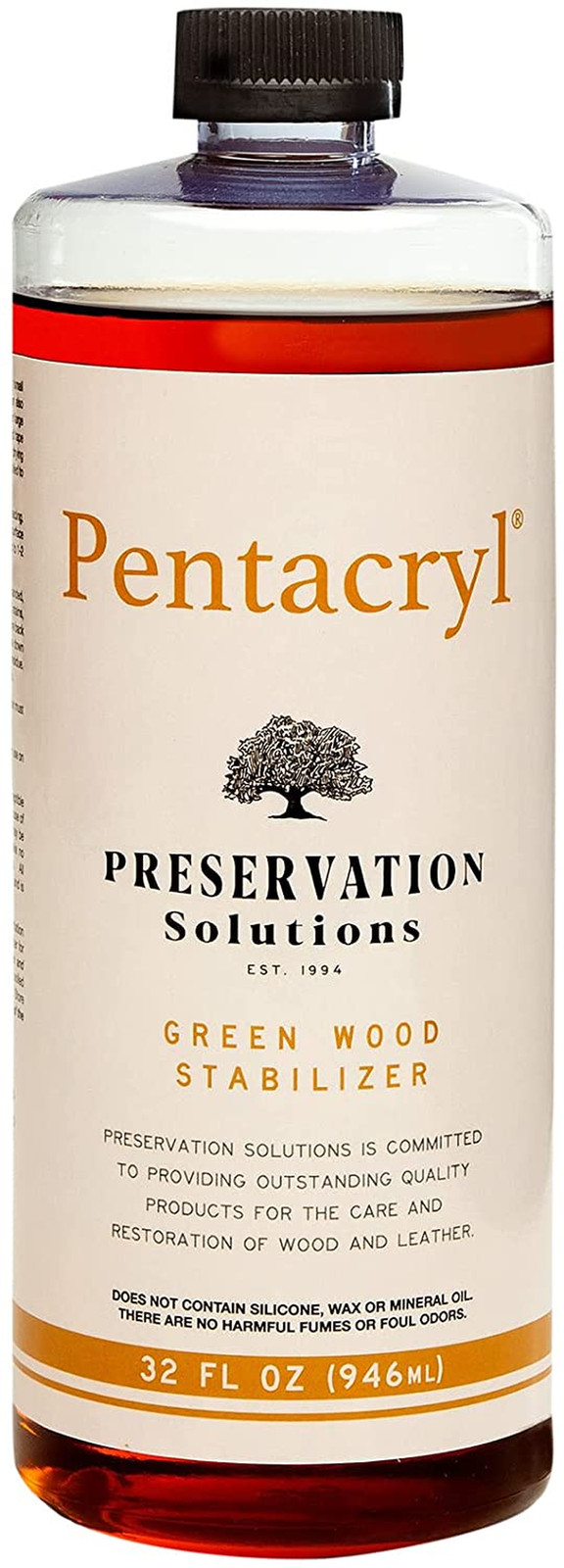 Preservation Solutions - Pentacryl Quart - Green Wood Stabilizer 1 Quart