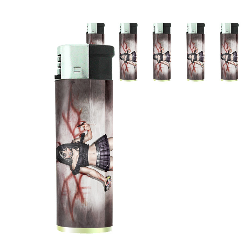 Bad Girl Pin Up D3 Lighters Set of 5 Electronic Refillable Butane
