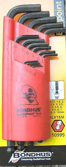 Bondhus Ball ended Metric Hex Key Set