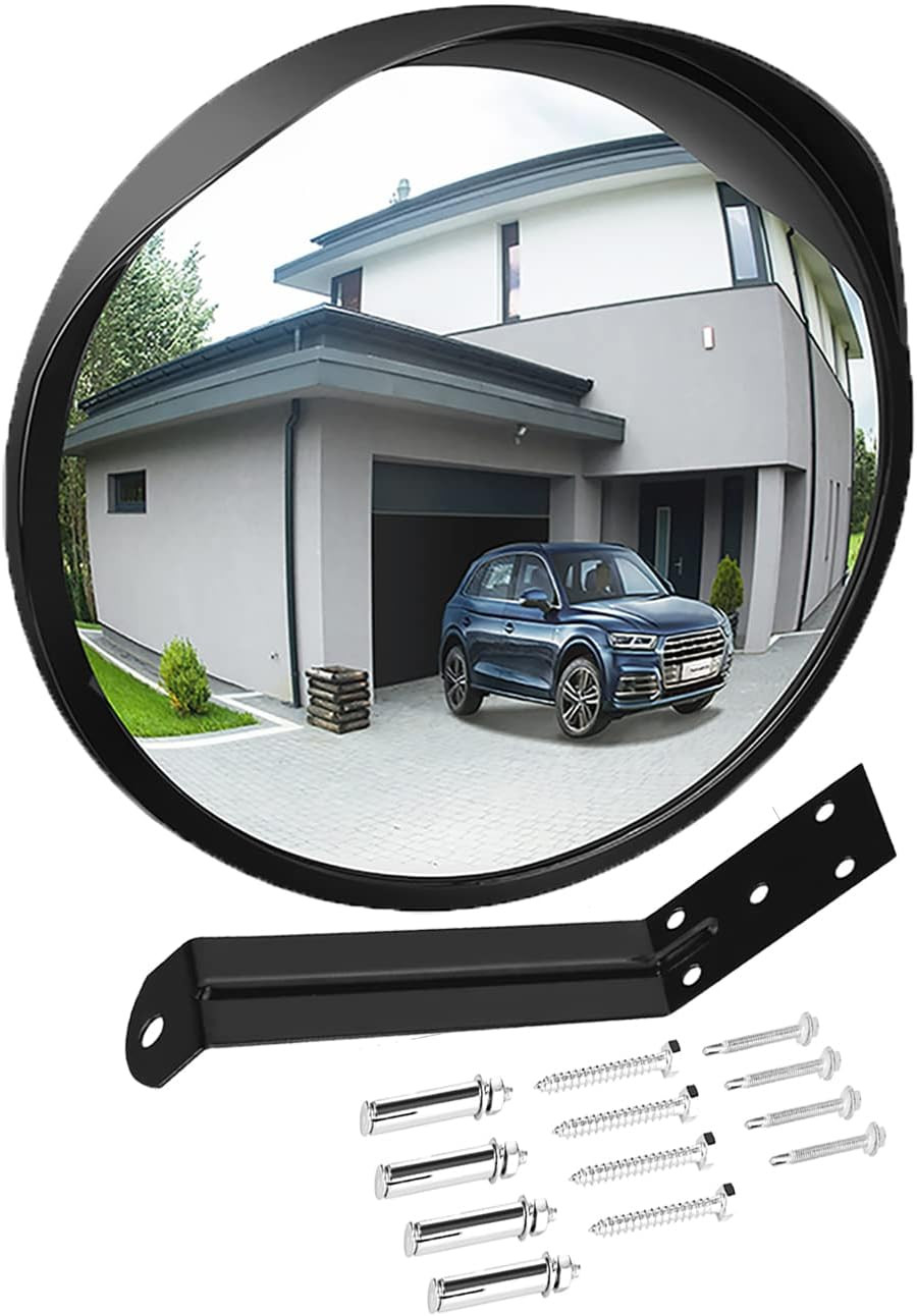 Convex Mirror Outdoor for Garage and Traffic Driveway Park Assistant, 12 in Secu