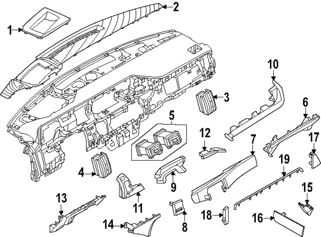 Genuine Nissan Instrument Panel Pad 68211-7KA0E