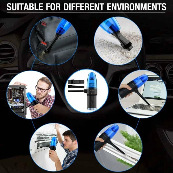 OPOLAR HANDHELD VACUUM-CORDLESS BLOWER DUSTER COMPUTER KEYBOARD - BLUE/BLACK