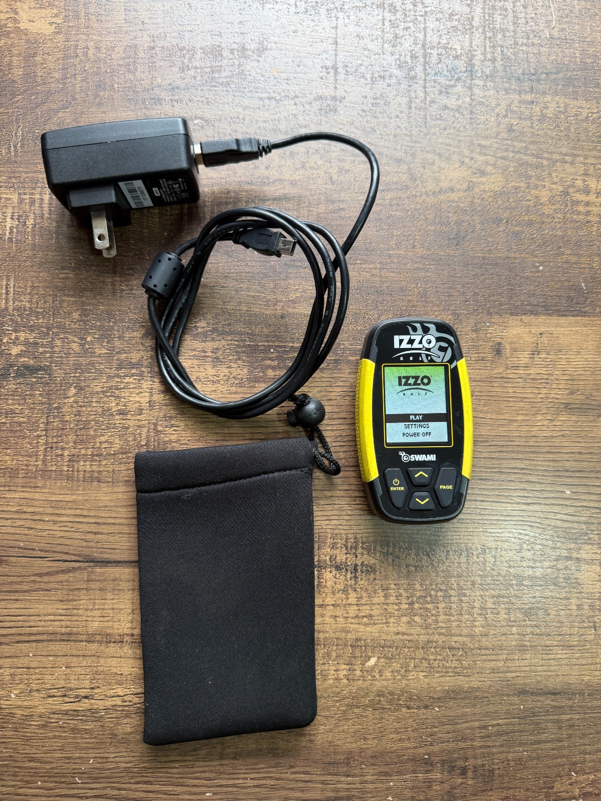 Izzo Golf Swami 4000 Golf GPS - Yellow - Charging Cable - Tested & Working