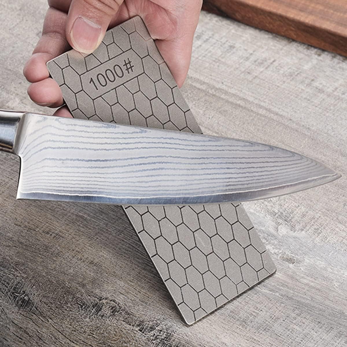 Diamond Sharpening Stone, Knife Sharpener Stone Whetstone SET-C, Silver