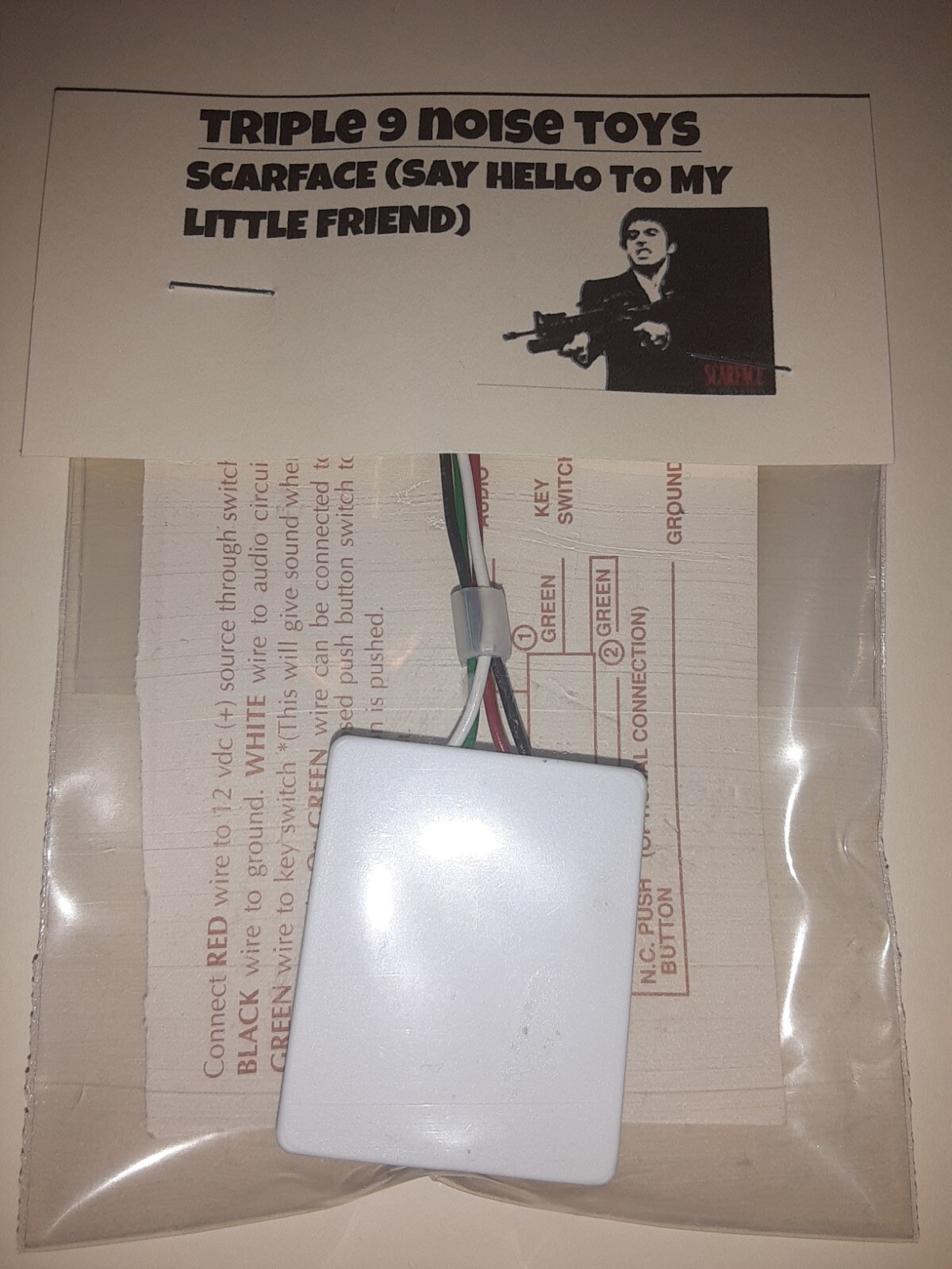 CB NOISE-TOY! (LISTEN) SCARFACE "SAY HELLO  TO  MY LITTLE FRIEND" SOUND  MODULE