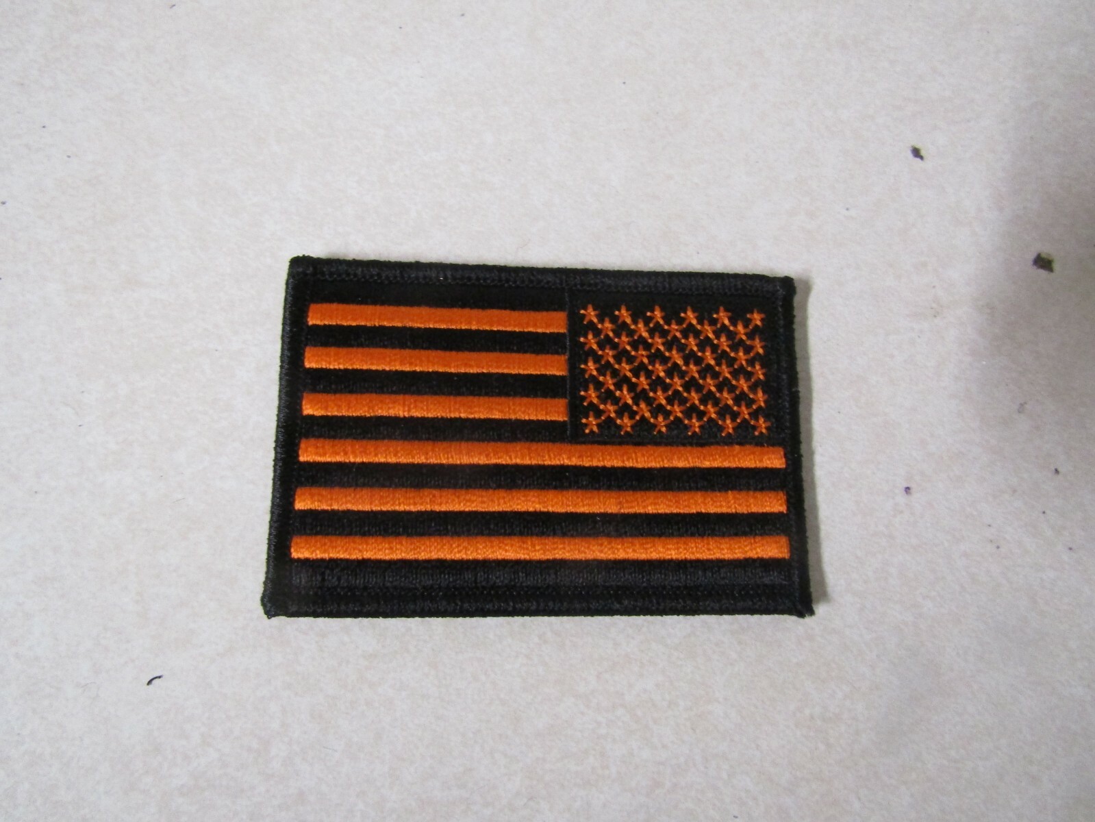 PATCH HOOK & LOOP UNITED STATES FLAG 3X2 INCH SHOULDER ORANGE BLACK BORDER