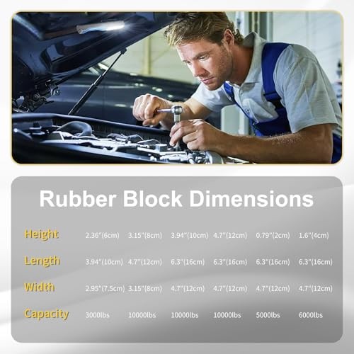 4 Pack Solid Rubber Auto Lift Block Spacer Pad Solid 120mm x 80mm x 80mm