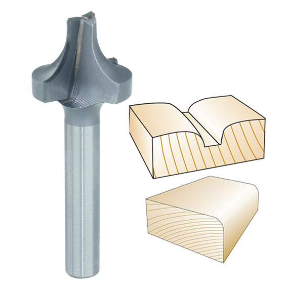 Whiteside Plunge Roundover with Plunge Point Bit, 1/4 in. SH x 1/4 in. R