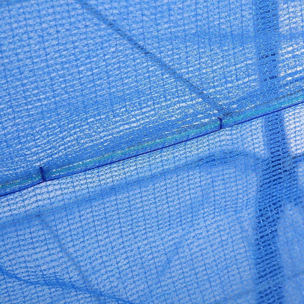 Foldable 4 Layers Hanging Dry Rack Net Zipper Opening Mesh Netting Blue CX4