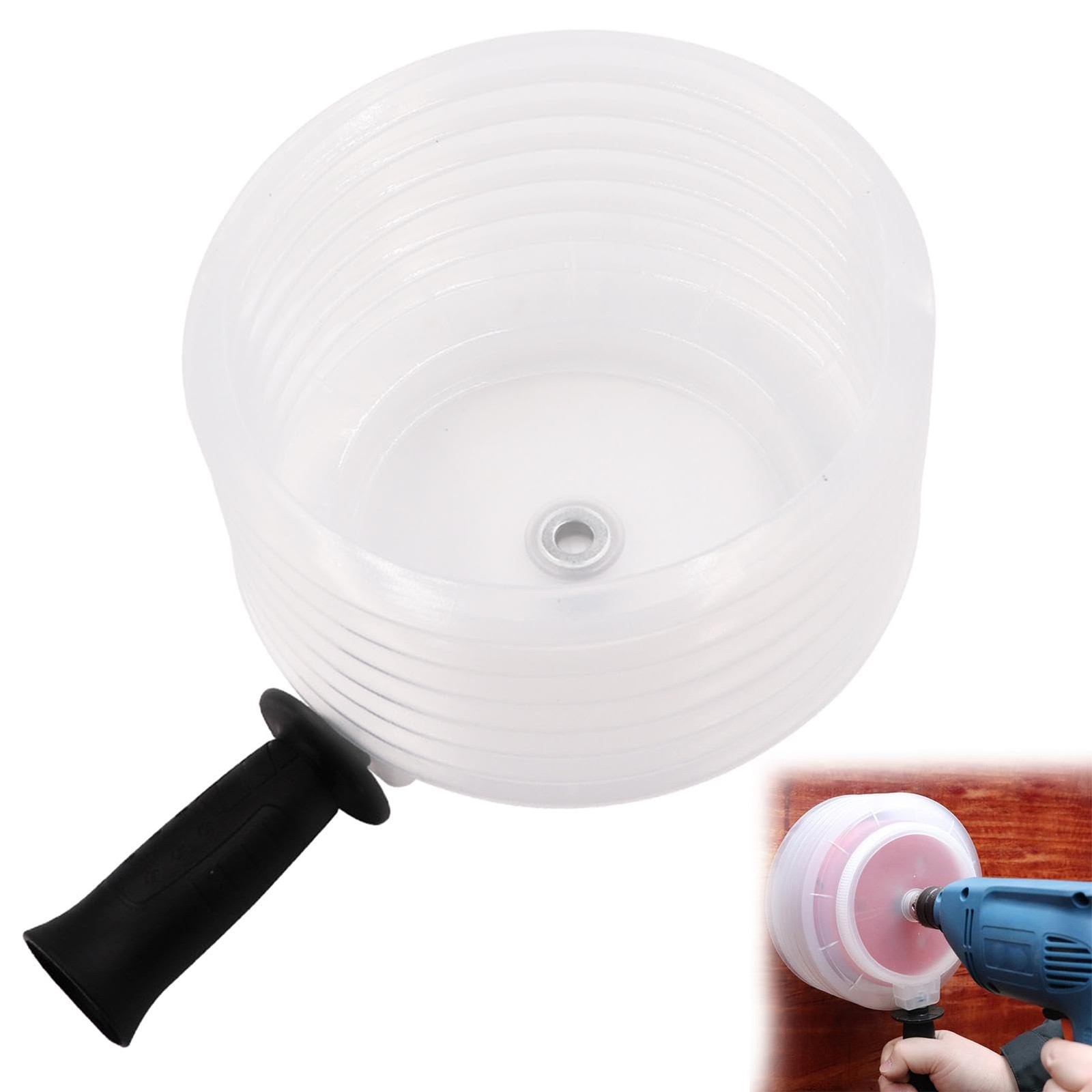 Hole Saw Dust Bowl with Handle,Drill Dust Collector Rubber Scalable Dust Cove...