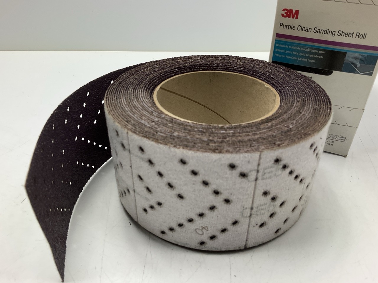 3M 30715 Hookit Purple Clean Sanding Sheet Roll, 40 Grit, 70mm X 8m