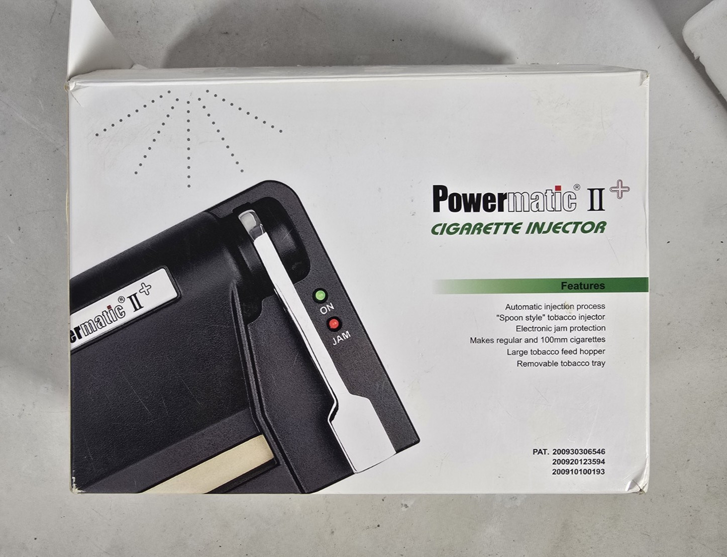 Powermatic II Plus Electric Cigarette Injector Machine W/Tray