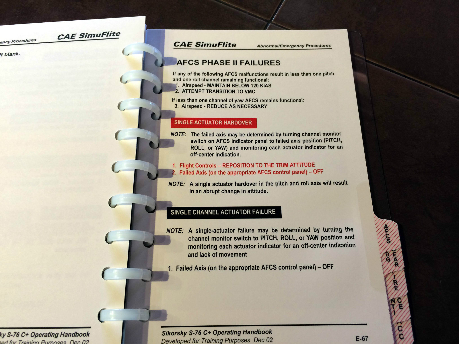 Sikorsky S76 C+ Abnormal Emergency Checklist