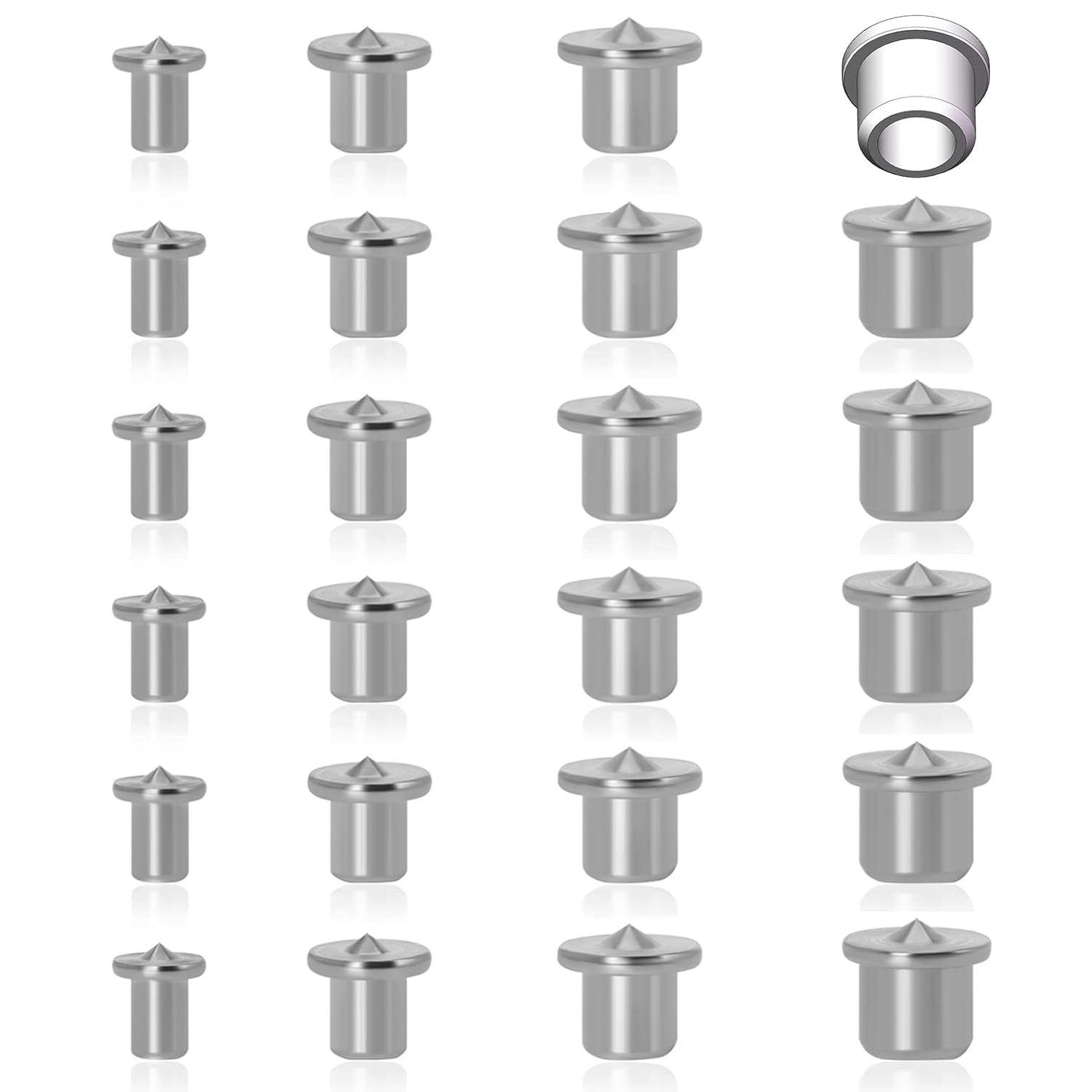 Jongdari 24PCS Dowel Centering Pins for Woodworking, Steel Drill Center for...