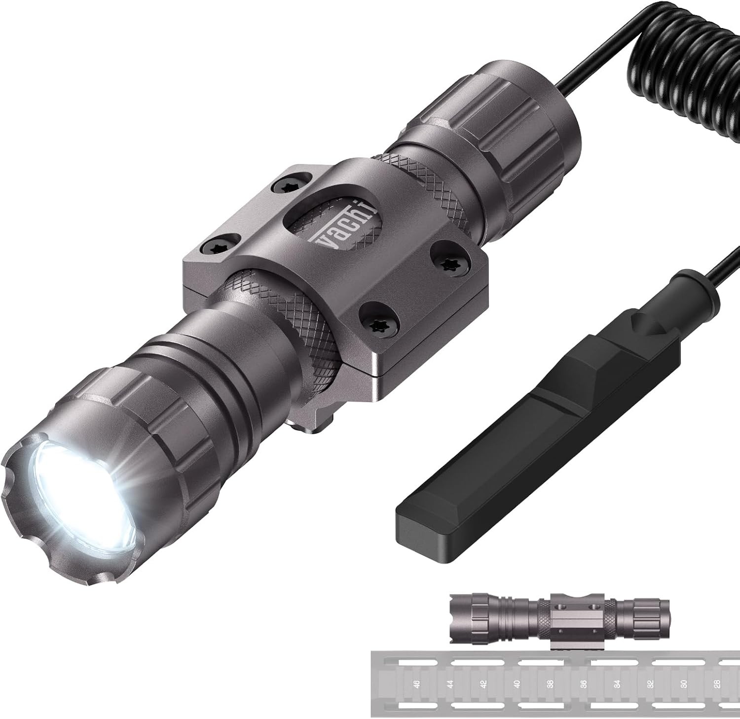 Tactical Flashlight 1200 Lumens LED Light M Lock Rail Mount Ar Flashlight