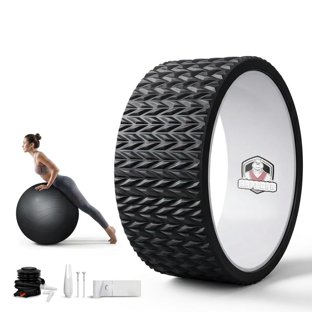 HAPBEAR Back Roller & 26" Ball Set: Spine Align, Core, Full Body Workout