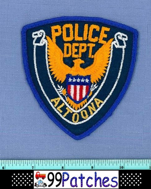 ALTOONA (Old Vintage) ILLINOIS Police Shoulder Patch CHEESECLOTH GOLD EAGLE 3F