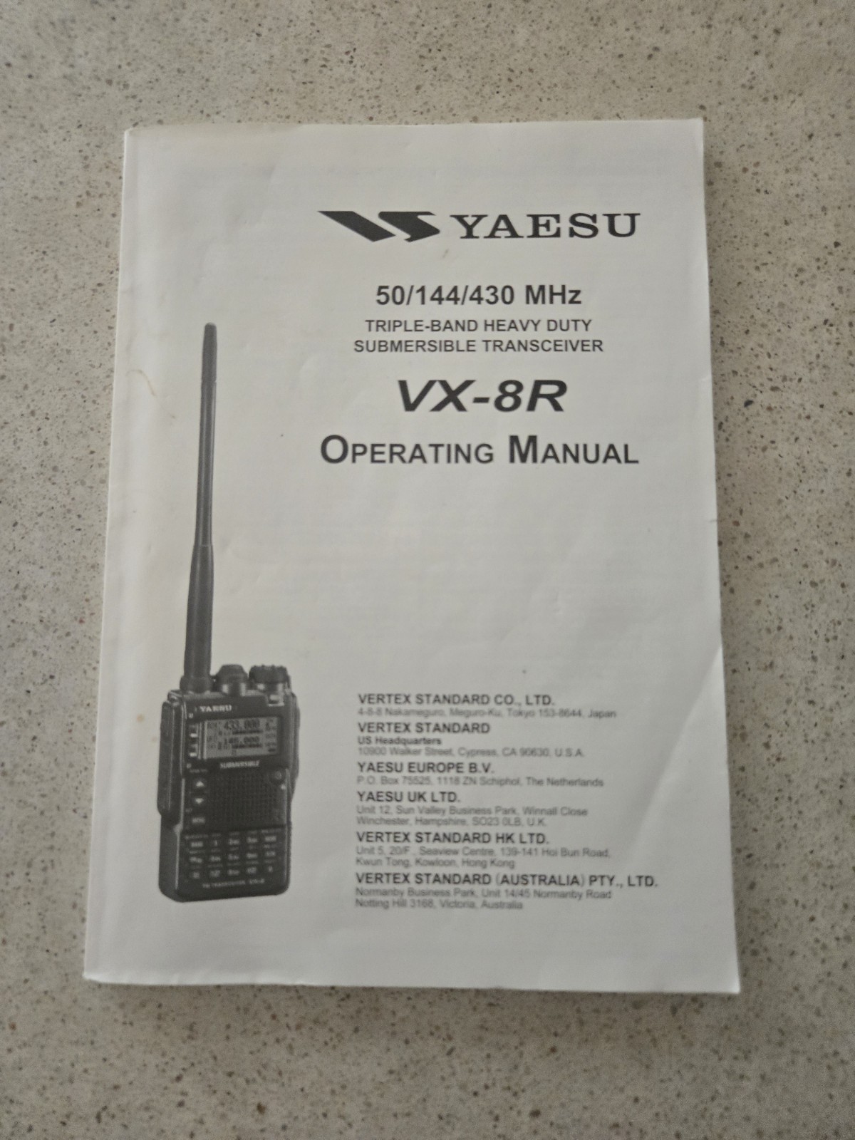 Yaesu vx-8r operating manual factory