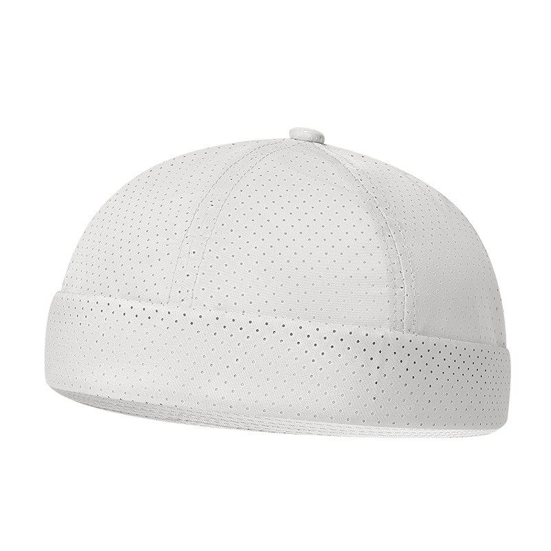 Men Breathable Quick Dry Mesh Skullcap Hat Summer Brimless Adjustable Sun Cap