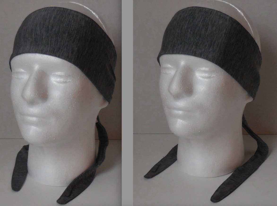 Nike Dri-Fit Heathered Reversible Bandana Head Tie Charcoal Heather/Black