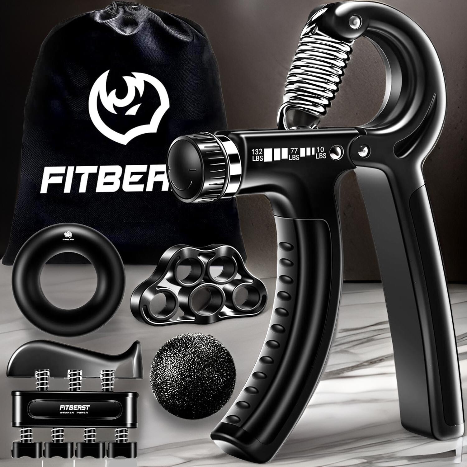 Grip Strengthener Kit 5 Pack Adjustable Forearm Hand Resistance Trainers
