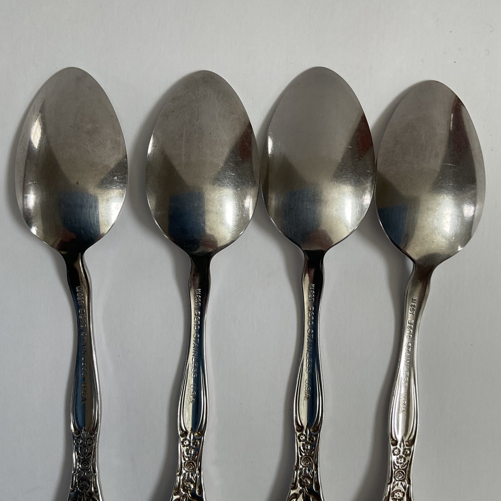 Oneida West Bend AFFECTION Pattern Stainless USA Flatware Teaspoons Set Of 4