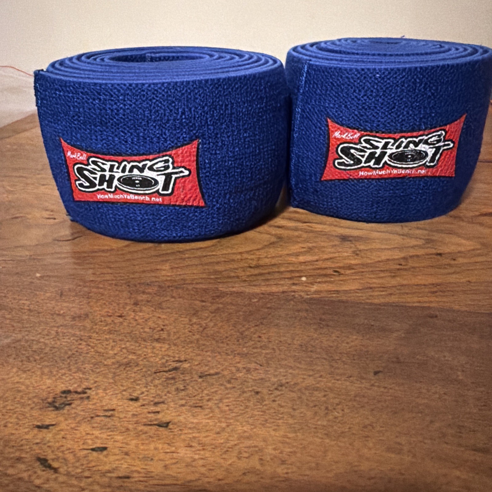 Sling Shot Knee Wraps by Mark Bell - Weightlifting Supports Slingshot Blue