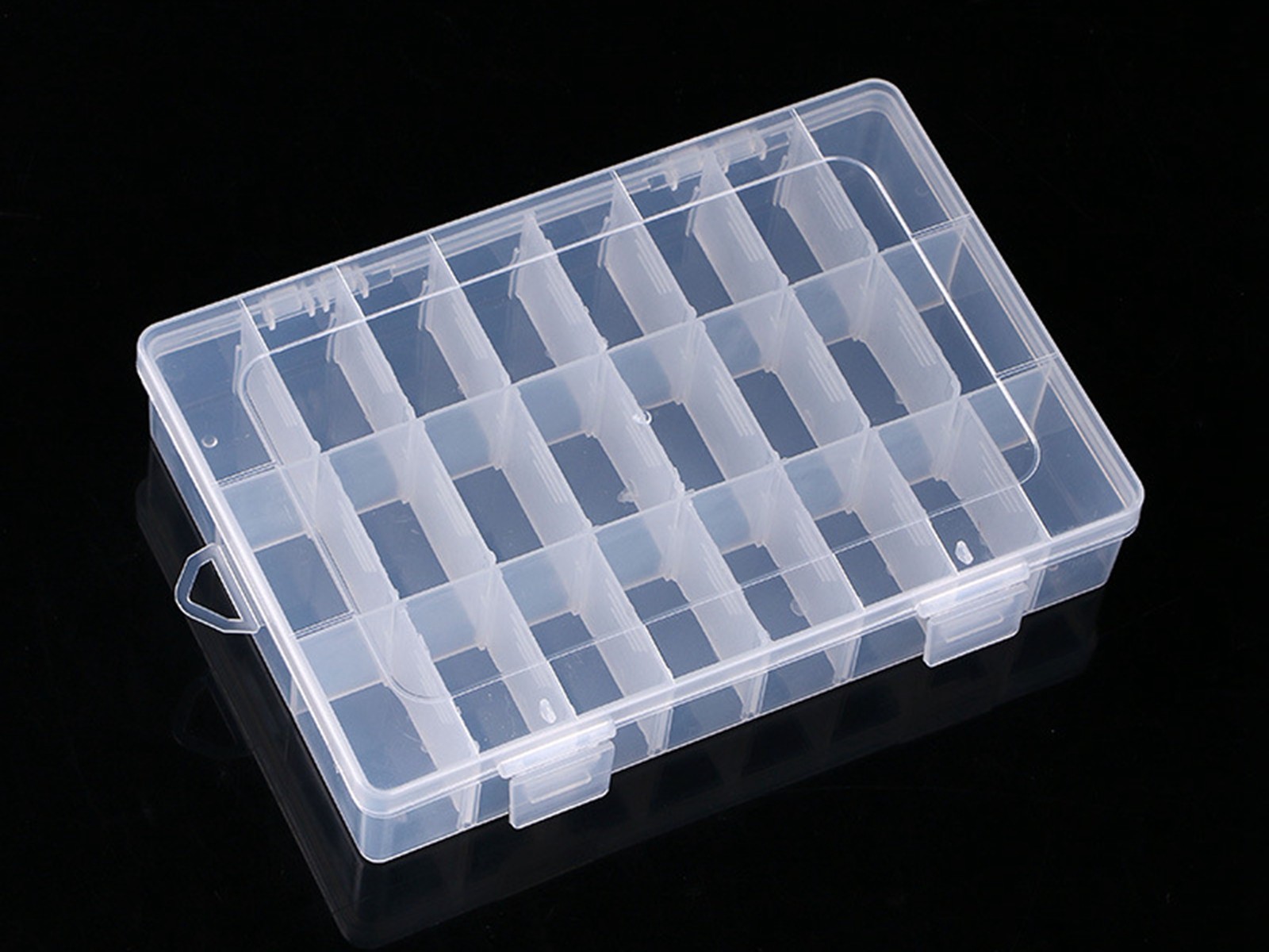 Clear Plastic Organizer Box Case 24 Grids Craft Beads Display Storage Container