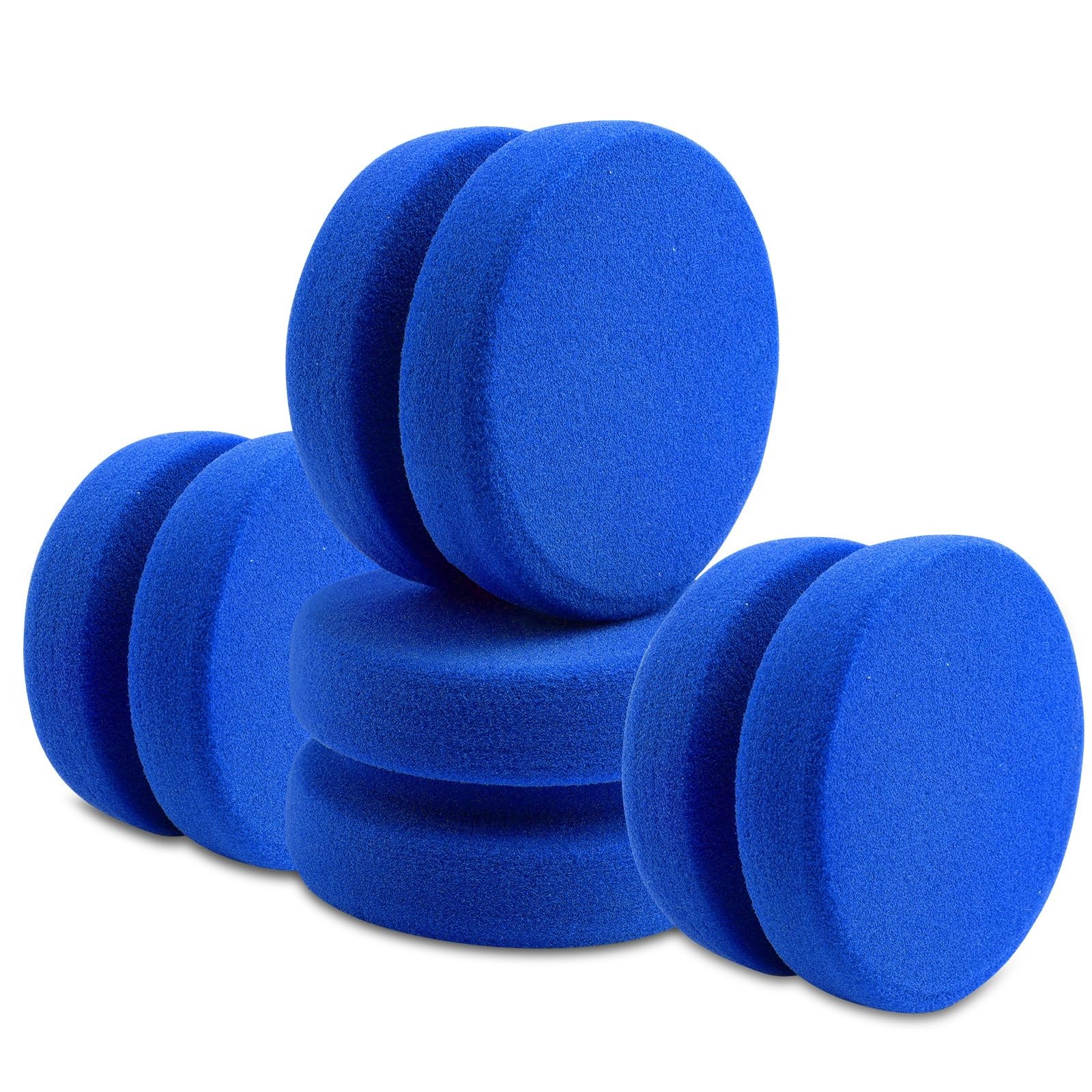 4PCS Double-Side round Paint Sponge Applicators - 3.1 Inch Blue round Detail Spo