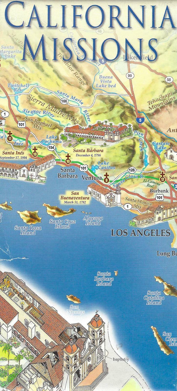 California Missions Map, by Eastview Press